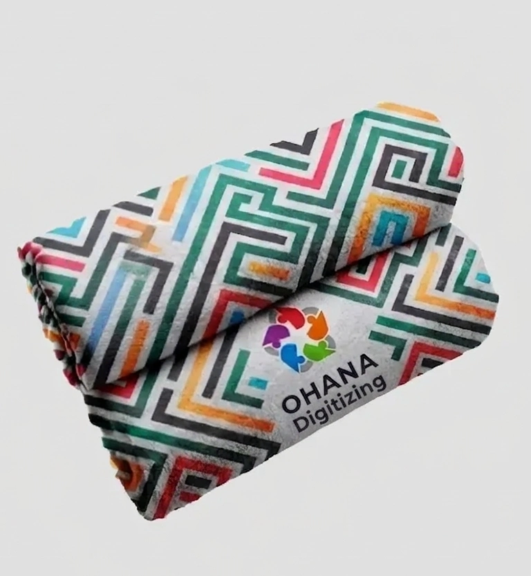 Embroidered towel with floral design